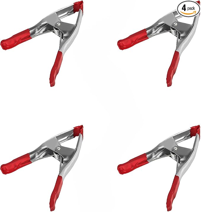 FactorDuty Set of 4-9-Inch Metal Spring Clamp with Red Tip