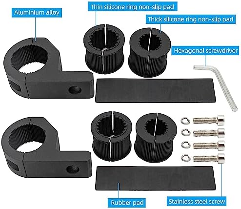 Motorcycle Aluminum Mounting Bracket Kit Tube Clamp 2Pcs 0.75" 1" 1.25" Bullbar Roof Rack Roll Cage Horizontal Bar Clamp Mounting Kit fit for Trucks Car ATV Motorcycle Truck