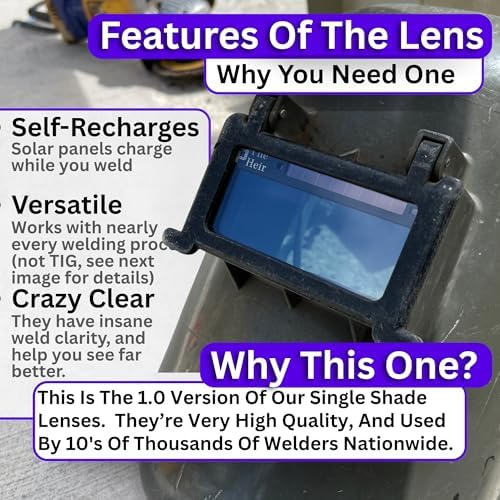 Ridge Products | HD Shade 9 Auto Darkening Welding Lens | Cool Blue Welding Lens 2x4 1/4 | Shade 9 Welding Lens Auto Darkening | Perfect for a Sugar Scoop Welding Hood or Pancake Welding Hood