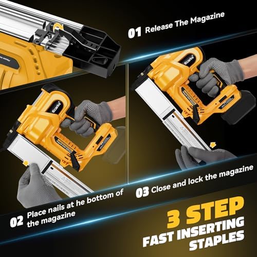 Ecarke Cordless 2" Brad Nailer Compatible with DeWalt 20V Battery(Tool only), 2 in 1 Electric Nail Gun Staple Gun with 18GA Nails, Power Nail Gun for Trim Wood Crafting Home Carpentry, 7.2LBS