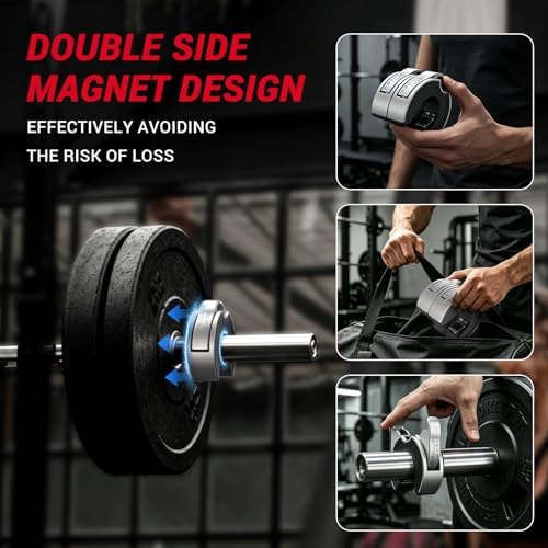 Keppi Fitness Barbell Clamps 2 Inch, Open Collar Magnetic Aluminum for Gym