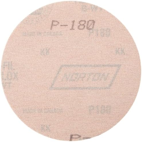 Norton A275 No-Fil Adalox NorGrip Abrasive Disc, Light Weight Paper Backing, Hook-and-Loop, Aluminum Oxide, Waterproof, 3" Diameter, Grit 500 (Pack of 50)
