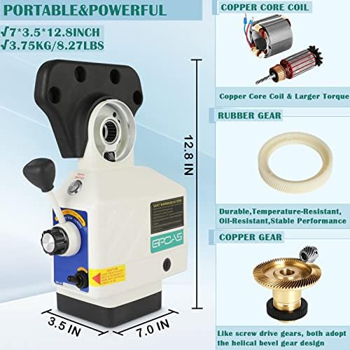 Power Feed X-Axis for Milling Machine 450 in-lb Torque, 0-200RPM
