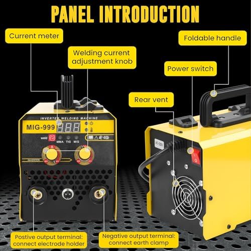 140A 3-in-1 MIG/TIG/Stick Welder with Synergic IGBT, Dual Voltage 110V/220V, Digital Display IGBT Inverter Welding Machine for Gas/Gasless MIG, Lift TIG, ARC Welding US Plug