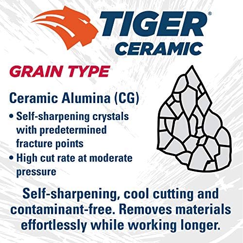 Weiler 58316 4-1/2 x 1/8 Tiger Ceramic Type 27 Cut Off/Grind Combo Wheel CER30T 5/8-11 Nut (Pack of 10)