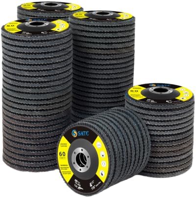 S SATC 100 PCS Flap Discs 4 1/2 for Angle Grinder 60 Grit Grinding Wheels