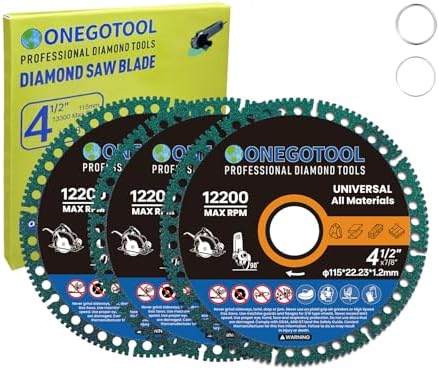 4-1/2 inch Indestructible Cutting Discs for Angle Grinder 7/8" Blades Cut Off Wheels Diamond Tool Metal rebar Porcelain Tile Granite Marble Smooth Cutter (3pcs)
