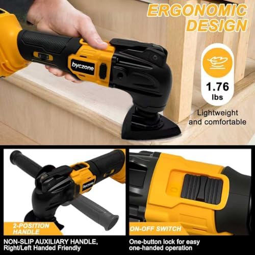 Oscillating Multi Tools for DeWalt 20V Max Battery, Cordless Multitool with 6 Variable Speed 8,500-21,000 RPM, 23PCS Sanding and Cutting Oscillating Tool [Tool Only]