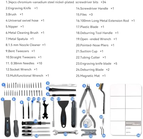 Creality 3D Print Tools Warp Kit 74PCS Comprehensive 3D Printing Tools for 3D Printer Assembling, Nozzle Cleaning, Model Removal Crafting Detailing, Filament Cutting Multi Purpose 3D Printer Tools