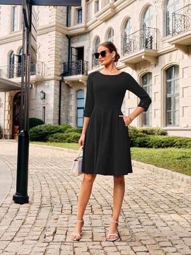 GRACE KARIN Work Dresses for Women Fit and Flare Midi Dress