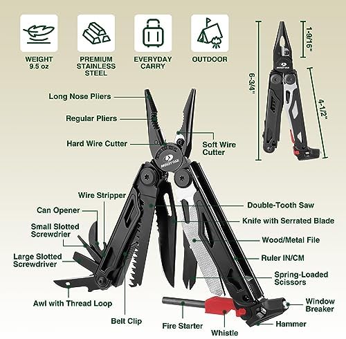MOSSY OAK 19-in-1 Multitool Pliers Stainless Steel Self-Locking