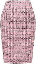 IDEALSANXUN Plaid Skirts for Women Fall Winter Knee Length Pencil Wool Skirt with Slit