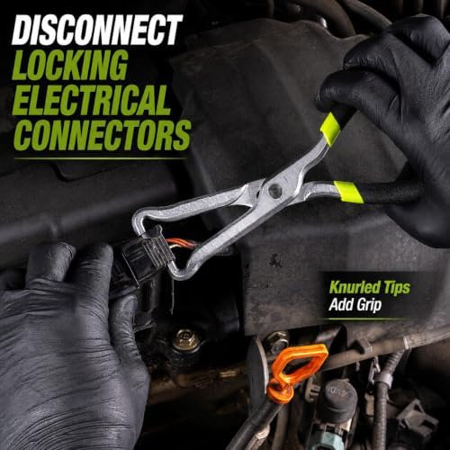 OEMTOOLS 25213 Slip-Joint Electrical Disconnect Pliers for Fuel Lines | Fuel Line Disconnect Tool w/ Inline & Bypass Tips, Automotive Electrical Disconnect Pliers w/ Comfort Grips, Knurled Tips