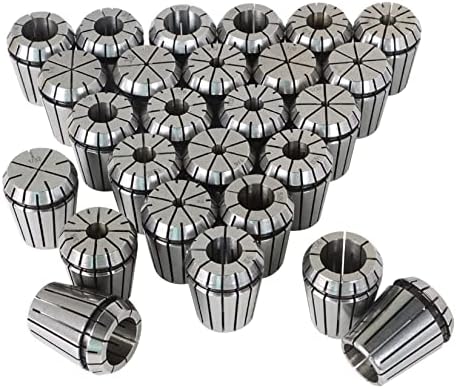 findmall ER32 Collet Set 26Pcs ER32 Collet Chuck Spring Collet Set CNC Engraving Milling Lathe Chuck Tool 1/32-13/16 Inch Fit for CNC Engraving Machine and Milling Lathe Tool