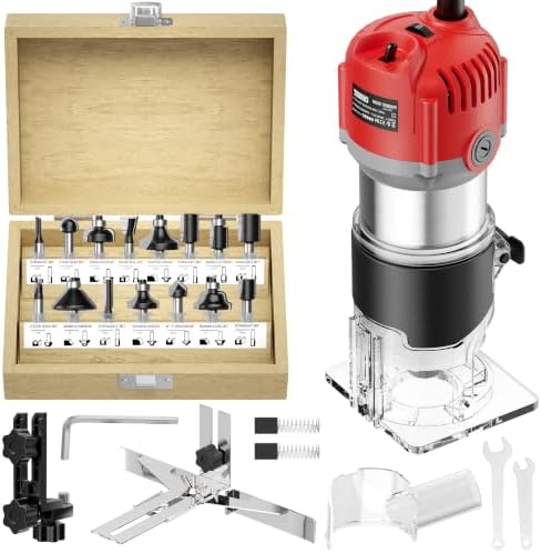 TEENO Router Tool, 1.25 HP 6.5 Amp Compact Wood Router Tool for Woodworking