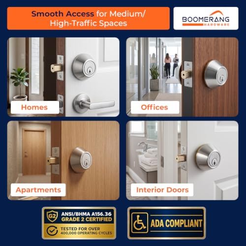 Boomerang DB7431 Heavy-Duty Designer Commercial Deadbolt Lock, 5-Pin