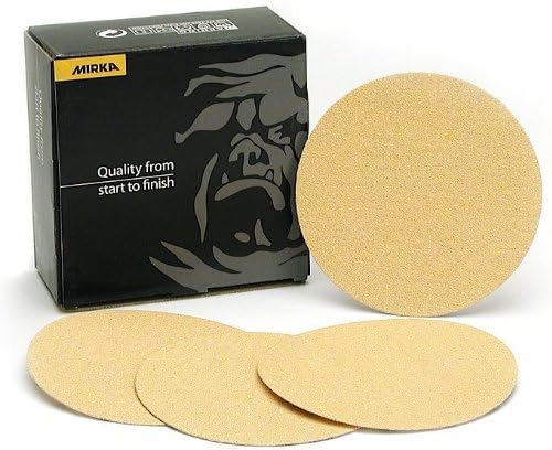 Mirka 23-332-150 5" Bulldog Gold (No-Hole) 150 Grit PSA Sanding Discs - 100 Discs per Box