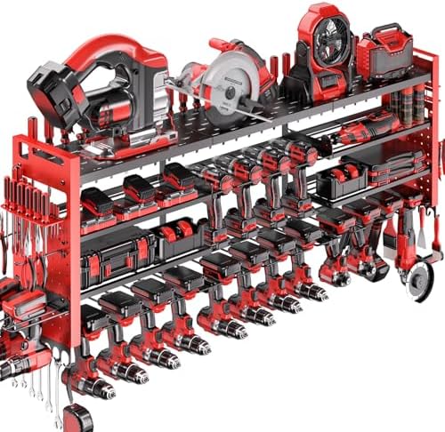 49.8" Power Tool Organizer Wall Mount,Holds 18 Cordless Drills