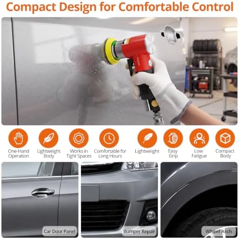 Proster Random Orbital Air Sander 1/2/3Inch Mini Pneumatic Sander Kit