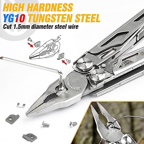 BIBURY 31-in-1 Multitool Pliers Pro,EDC Pocket Knife & Scissors-BI2045
