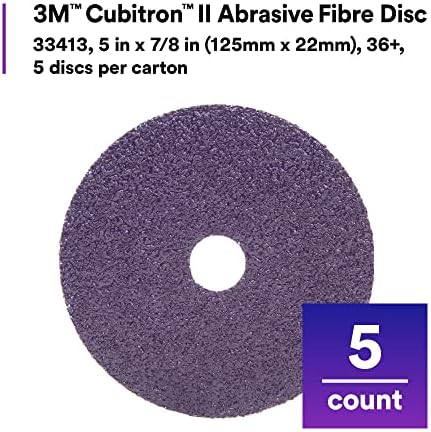 3M Cubitron II Abrasive Fiber Disc, 33415, 5 in x 7/8 in, 60+ Grade
