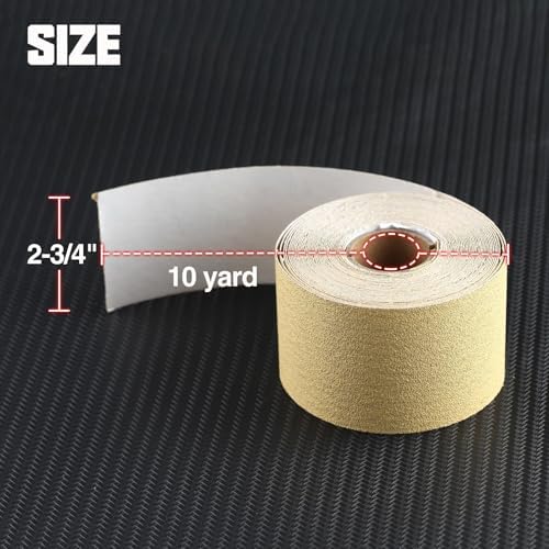 SPEEDWOX 100 Grit Sandpaper Roll Self Adhesive PSA Stickyback Sand Paper 2-3/4" Wide 10 Yard Long Sandpaper Sheets for Automotive & Woodworking Air File Long Board Sanders Metal Plastic Sanding Blocks