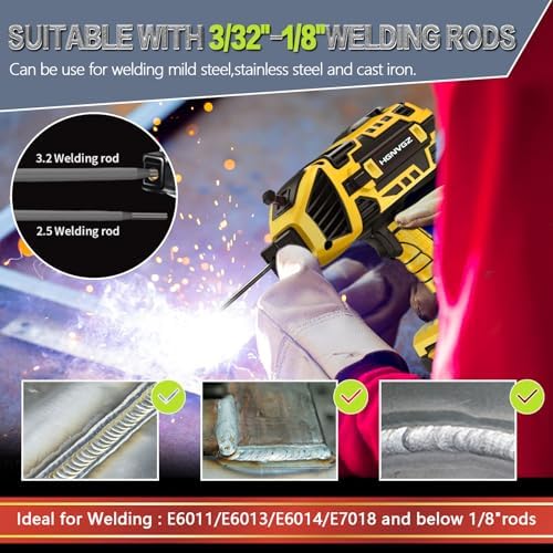 Welding Machine Handheld,20-140A 110V Portable Stick Welder 20pcs Rods,IGBT Hand Held Welder Machine withHot Start Arc Force Anti-stick ARC Welder Gun,6 Variable Current Adjustment (Yellow)