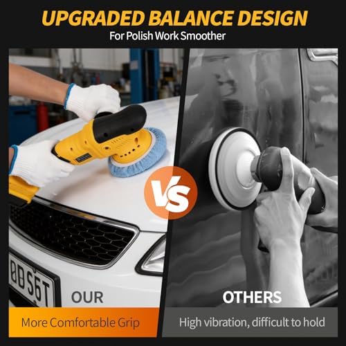 Polisher for Car Detailing to 5500Rpm (Yellow, Upgraded Version)