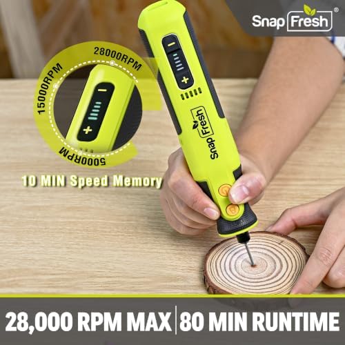 SnapFresh 8V Cordless Rotary Tool Kit, 28, 000 RPM, 46 Accessories