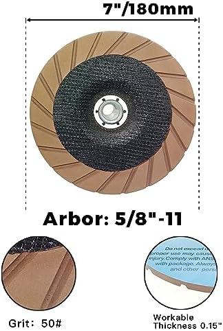 Concrete Grinding Cup Wheel 7" Ceramic Diamond Cup Wheel for Floor Grinding, Fits 5/8"-11 Arbor Angle Grinder,50# Medium