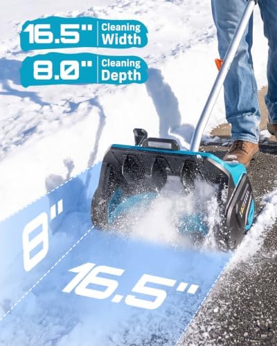 Electric Snow Shovel with Wheels, 40V 16.5" Brushless Cordless Snow Blower