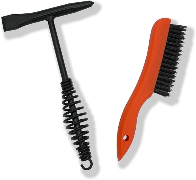 Welding Chipping Hammer with Coil Spring Handle,10.5",Cone and Vertical Chisel/ 10" Wire Brush(Red),VASTOOLS Chipping Hammer