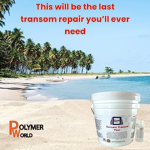 5 Gallons Ceramic Transom Pour for Transom Repairs Docks, Power Boats, Coring Parts, Mounting Engines, Sea Wall Repair, Replacement for Wood Transoms.