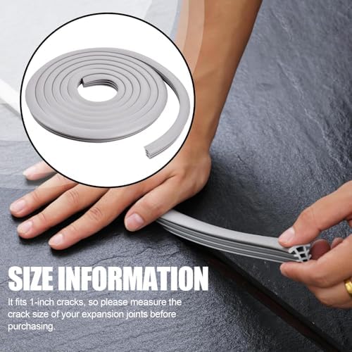 Flexible EPDM Rubber Strip (100 ft Long & 1 "Wide) for Concrete Crack Repair and Replacement, Flexible Rubber Expansion Joint Filler, Weather and Aging Resistant for Sidewalks, Driveway
