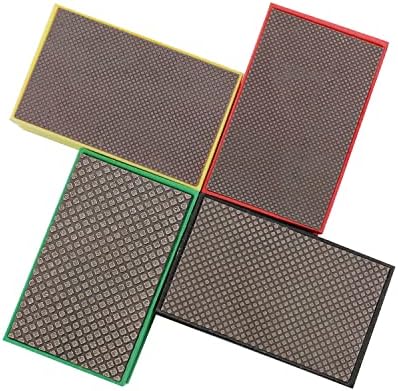 4PCS Diamond Hand Polishing Pads Sanding Blocks Foam Backing for Tile Stone Marble Concrete Ceramics Granite Glass Wet Dry (4PCS)