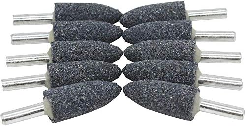 50Pc 1/4" Shank Brown Corundum Grinding Head Cone Shaped Grinding Wheel Abrasive Mounted Grinding Point Stone Rotary Tools Deburring Polishing -Diameter:16mm