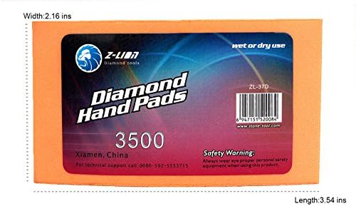 Z-Lion Resin Diamond Hand Pads Grits 3500 for Stone Glass Ceramic Marble Granite