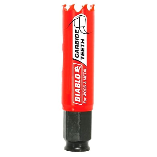 Diablo Carbide Teeth Hole Saw for Wood and Metal - Fits with Snap-Lock Plus Mandrel System, Tool-Free Plug Ejection - 7/8" Diameter, 2-3/8" Length - DHS0875CT
