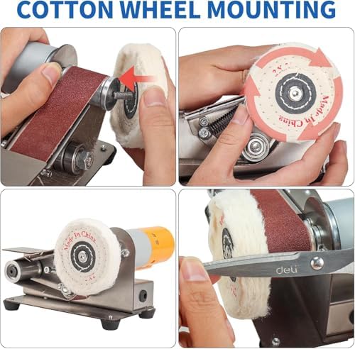 SI FANG Soft Cotton Buffing Polishing Wheel for Mini Electric Belt Sander Bench Grinder, 3 inch (50 Ply) Extra Thick Colth Buffing Wheel for Metal Alloys Stone Ceramics Glass Wood Waxing (1PC)
