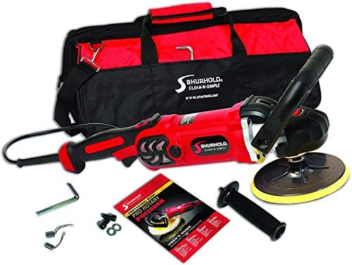 Shurhold 3400 Professional Grade Pro Rotary Car Boat Buffer Polisher with Carrying Bag, Adjustable D-Handle, Powerful Motor and 6 Variable Speed Control