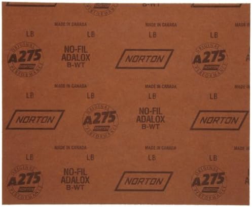 Norton A275OP Sandpaper, 9X11 Sanding Sheet, 600 Grit Sandpaper for Fine Finishing, Ultra Fine Sand Paper for Wood, Stainless Steel and Glass, Pack of 100