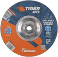 Weiler 58055 7" x 1/8" Tiger Zirc Type 27 Cut and Grind Combo Wheel, Z30T, 5/8"-11 UNC Nut (Pack of 10)