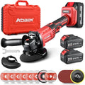 AOBEN 21V Cordless Angle Grinder 4-1/2 Inch, 6-Speed Power Brushless Cut Off Tool Kit, Lock-On Switch, with 2x4.0Ah Battery & Charger, for Metal Cutting, Grinding, Polishing
