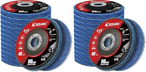 EZARC Flap Discs 40 Grit, 4.5" x 7/8" High Density Jumbo Zirconia Flap Sanding Disc Type 29 for Sanding, Rust Removal, Finishing, Grinding, Deburring (24 Pack)