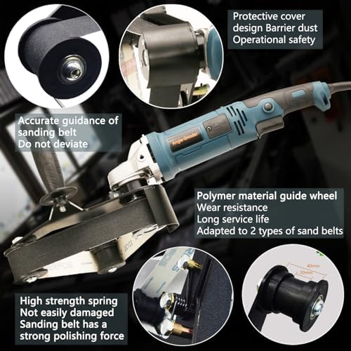 Pipe Belt Sander - 1280W Industrial Grade Pipe Tube Polishing Sandingwith 6 Variable Speeds,Suitable for Polishing Various Circular Pipe Materials,Woodworking and Metal Rust Removal (30Pcs Belts).