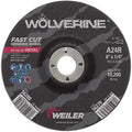 Weiler 56280 6" X 1/4" Wolverine Type 27 Grinding Wheel, A24R, 7/8" A.H. (Pack of 10)