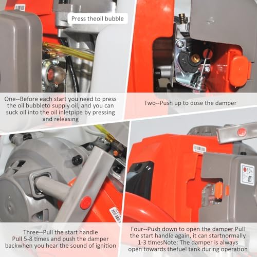72cc 4HP Post Hole Digger Gas Powered, Gas Earth Auger/Ice Auger, with 3 Drill Bits 4"/8"/12" + 2 Extension Bar, One Man Earth Auger for Planting Fence, EPA Compliant Post Hole Auger