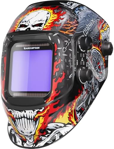 ARCCAPTAIN Auto Darkening Welding Helmet, 3.94"X3.66" Large Viewing Screen