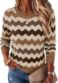 Womens Sweaters Crew Neck Long Sleeve Casual Fall Outfits Fashion Clothing