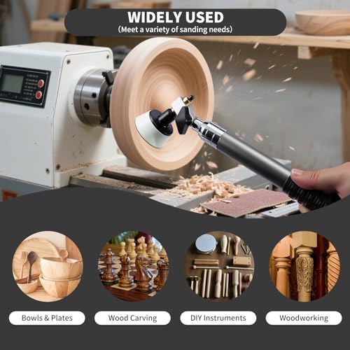 RUITOOL Bowl Sander for Woodturning, Dual Bearing Head, 75 Sanding Discs